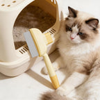 Set Pet grooming brush showing the self-cleaning button mechanism