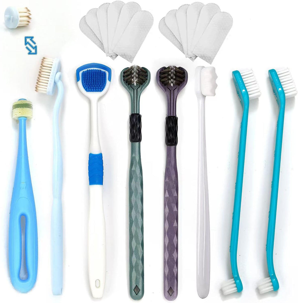 Dog Toothbrush Kit, 360-Degree Finger Three-Sided Design, Non Slip Dual Head Dog Toothbrush, Easy Teeth Cleaning and Dental Care (9 Pack) - Image 10