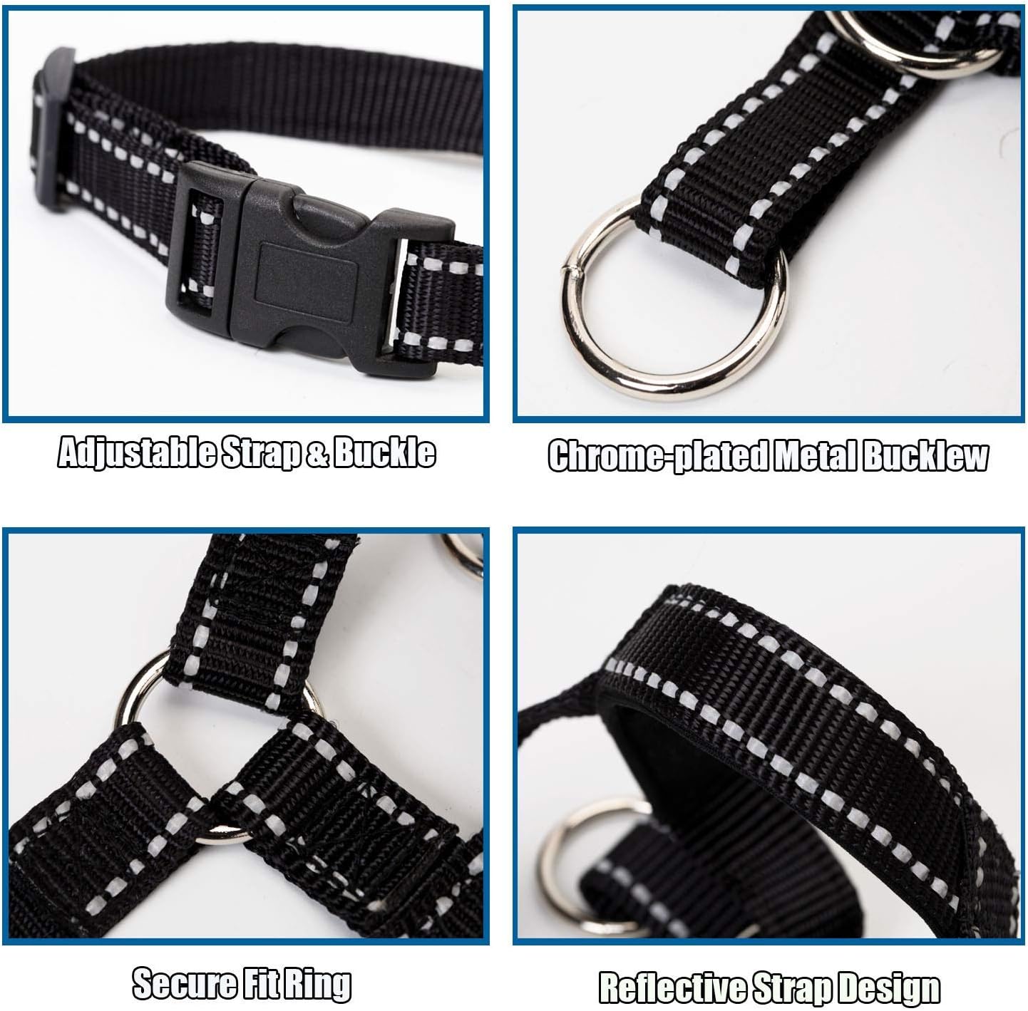 Wintchuk reflective dog head collar worn by dog outdoors
