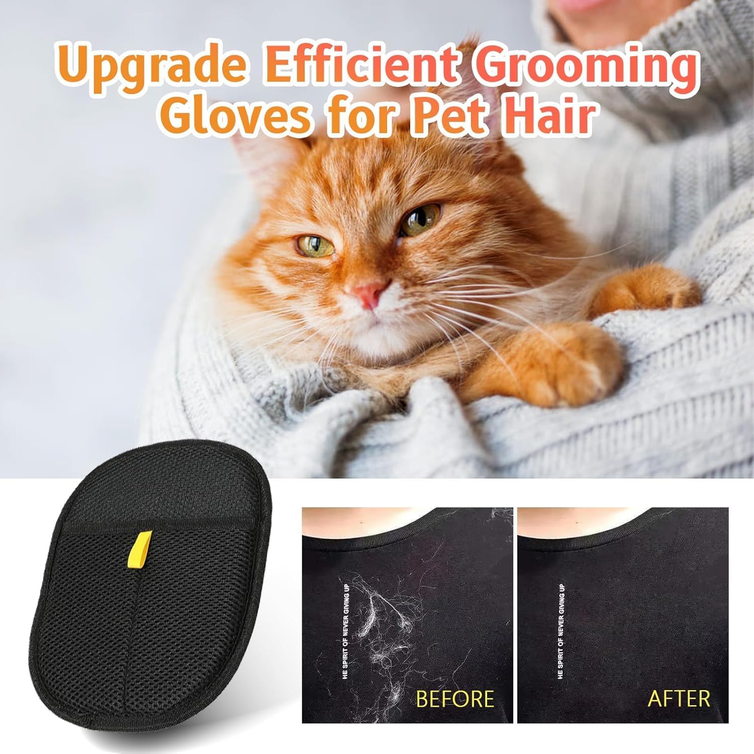 Close up view of the durable pet hair remover handle and pins.