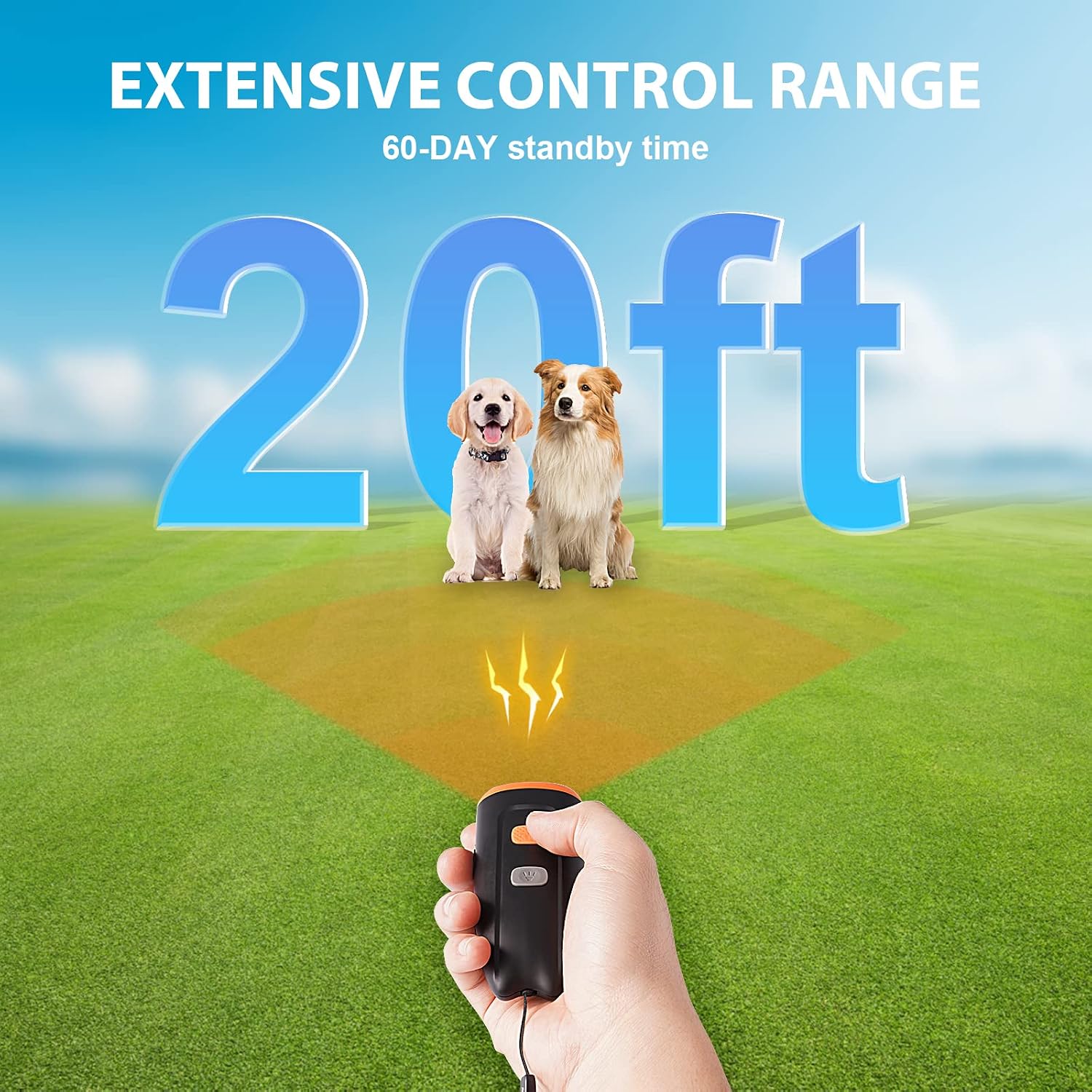 Svtrat dog trainer device showing ultrasonic mode selector