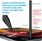 Precision drawing pen illustrating tilt sensor shading performance on a digital screen