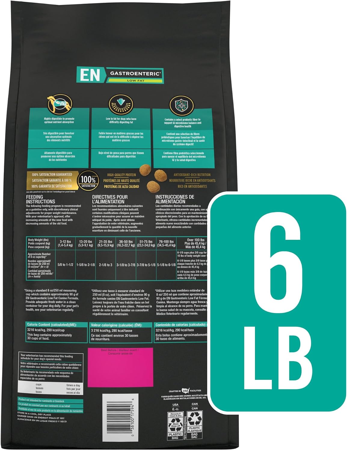 Pro Plan Veterinary Diets Purina EN Gastroenteric Low Fat Canine Formula Dog Food Dry Recipe - 6 lb. Bag - Image 10