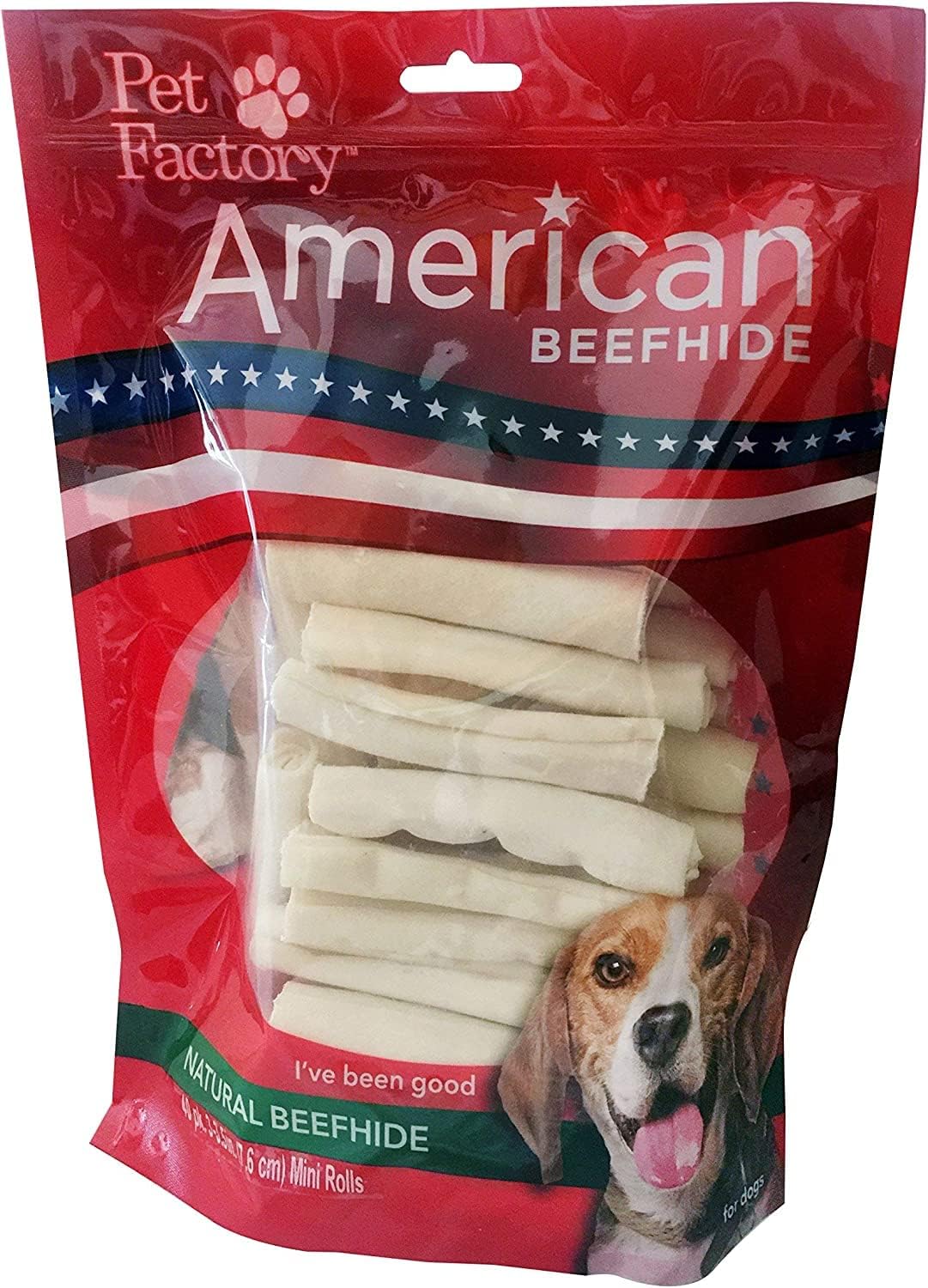 Pet Factory American Beefhide 3-3.5" Mini Rolls Dog Chew Treats - Natural Flavor, 14 Count/1 Pack - Image 12