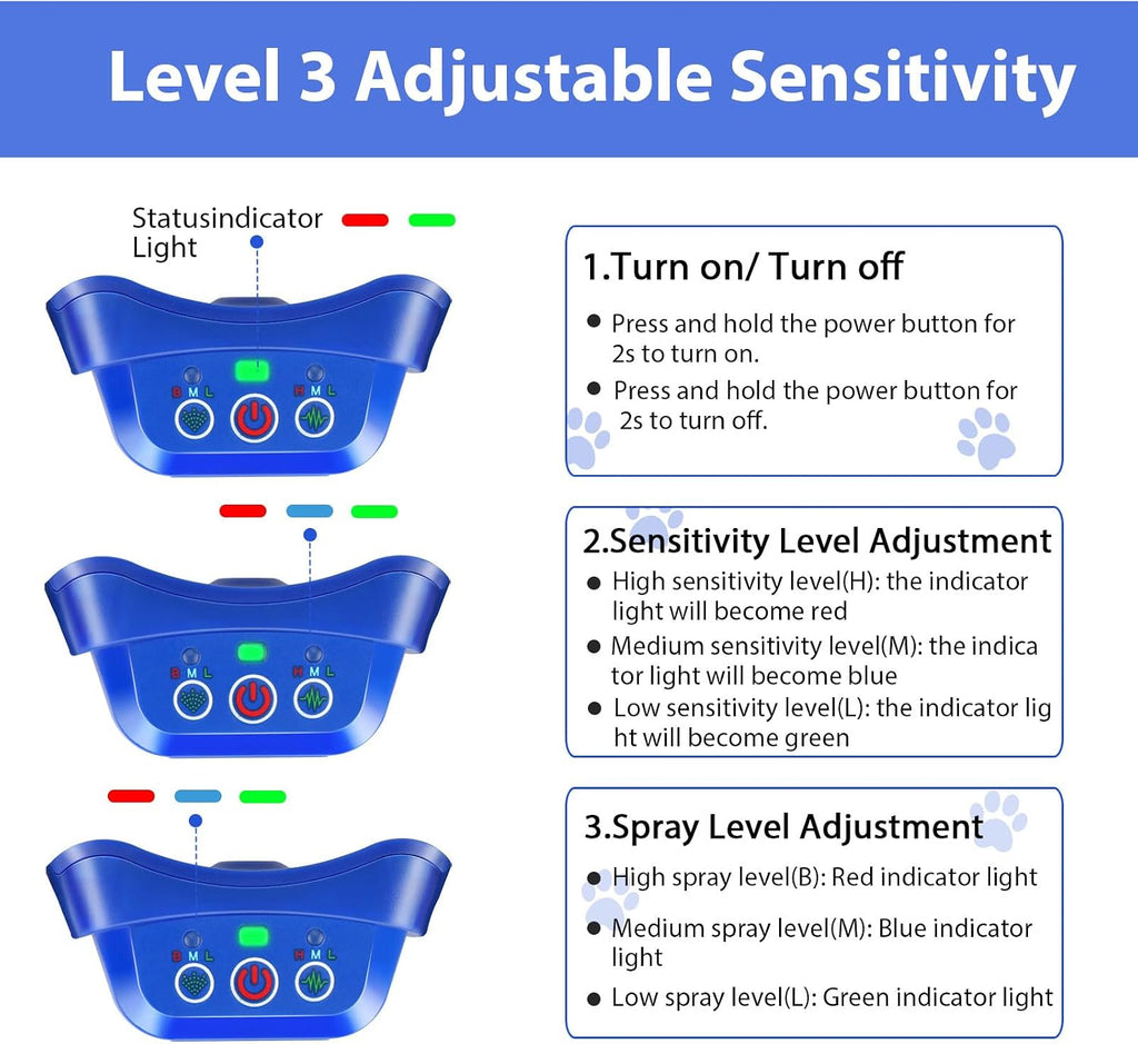 Rechargeable anti-bark device side profile