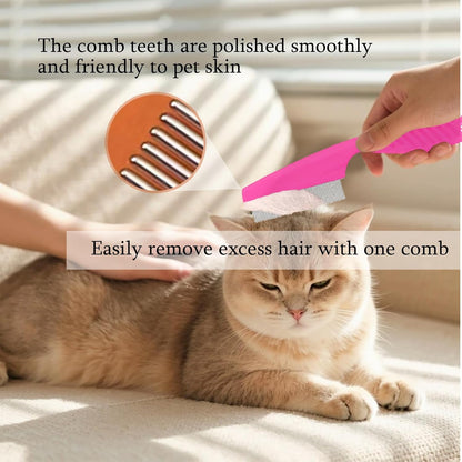 Side view of the premium fine-tooth nit and tear stain remover comb for pets