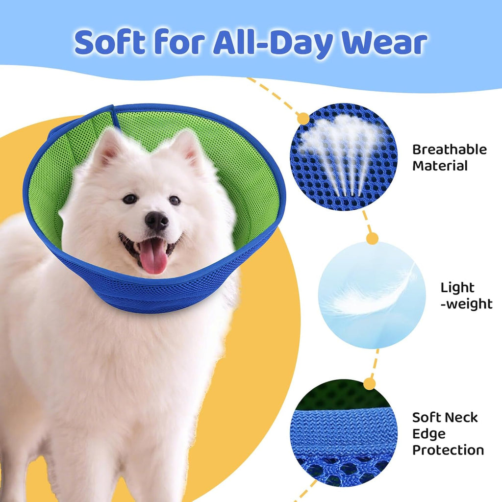 Side profile of babday adjustable breathable mesh pet recovery cone