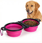 Collapsible Dog Bowls for Travel, Portable Pet Food and Water Bowl, Blue | 13.5 oz each, folds flat, carabiner clip, walking, hiking, camping, for small and medium pets - Image 10