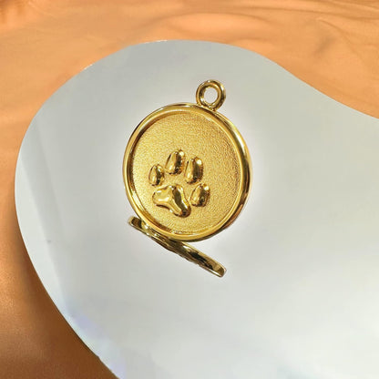 High quality custom pet ID plate in premium gold finish for dogs and cats.