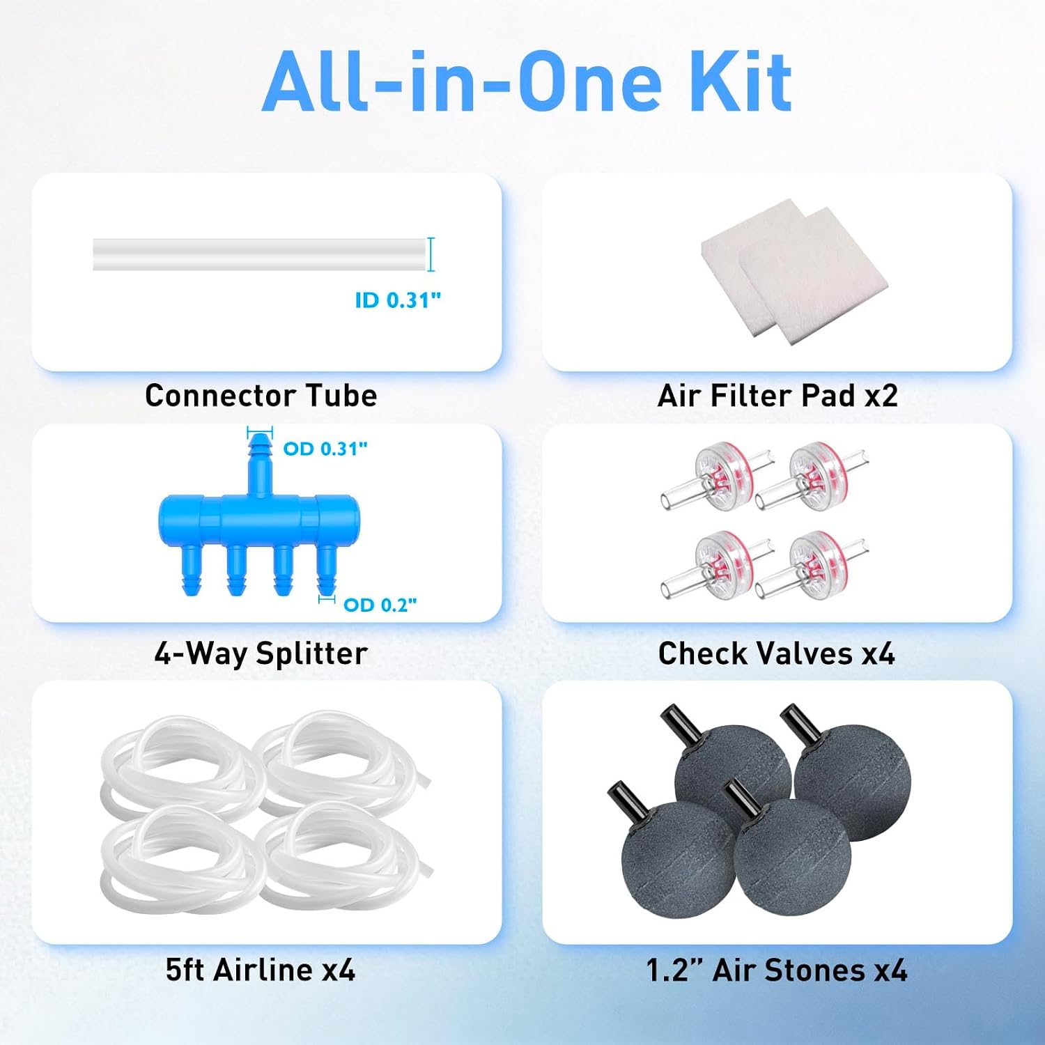 Devopet commercial air pump packaging and contents view