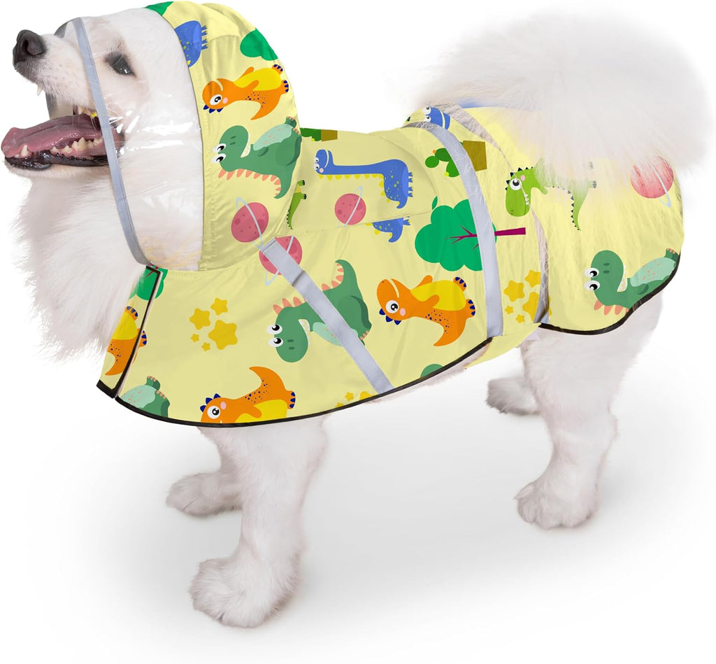 Dog Raincoat, Adjustable Rain Jacket with Hooded Double Layer for Large Medium Small Dogs Puppies, Lightweight Waterproof Rain Coat Poncho with Reflective Stripe Duck Pink,S - Image 14