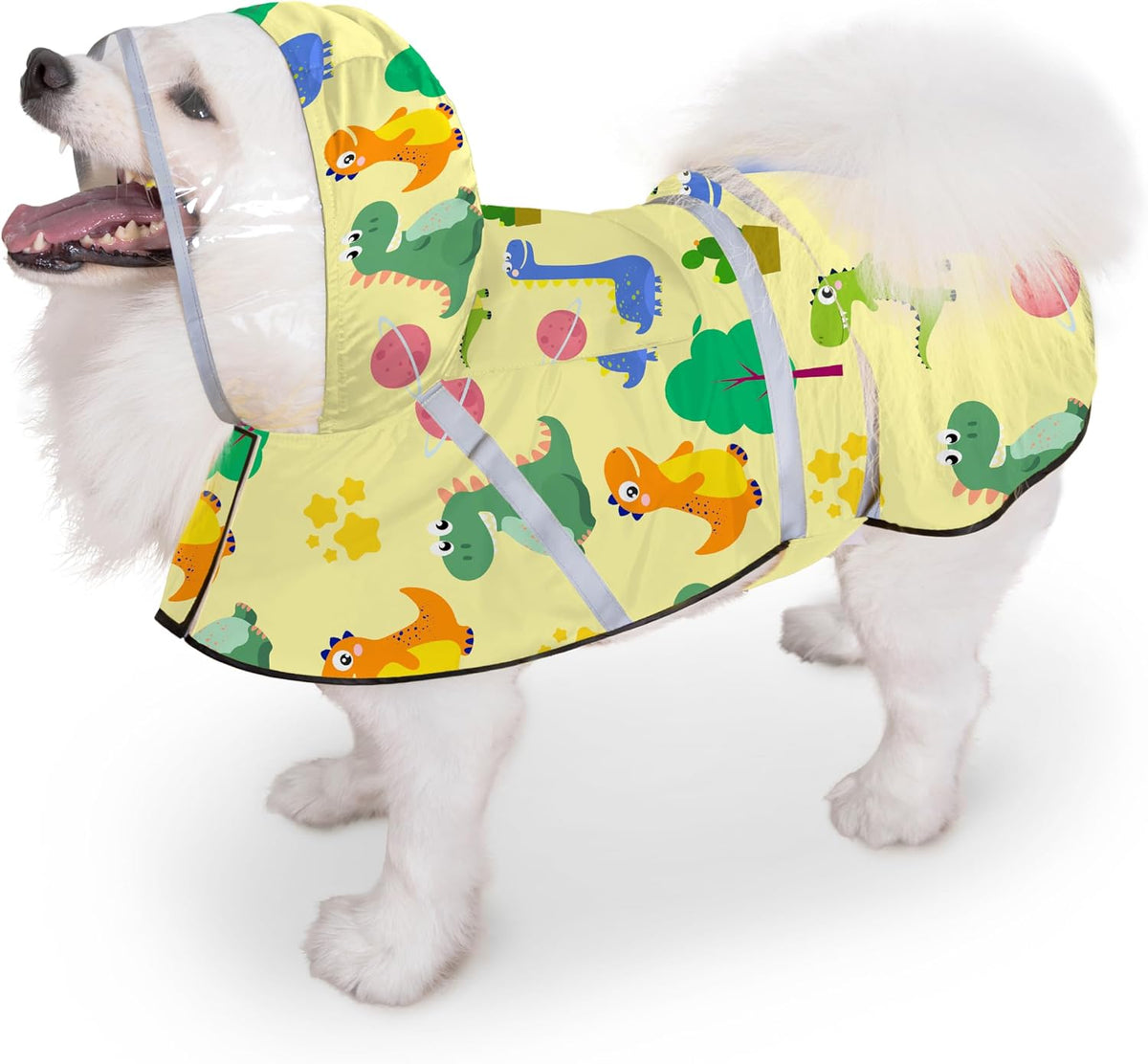 Dog Raincoat, Adjustable Rain Jacket with Hooded Double Layer for Large Medium Small Dogs Puppies, Lightweight Waterproof Rain Coat Poncho with Reflective Stripe Duck Pink,S - Image 14