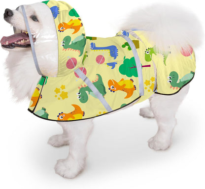 Dog Raincoat, Adjustable Rain Jacket with Hooded Double Layer for Large Medium Small Dogs Puppies, Lightweight Waterproof Rain Coat Poncho with Reflective Stripe Duck Pink,S - Image 14
