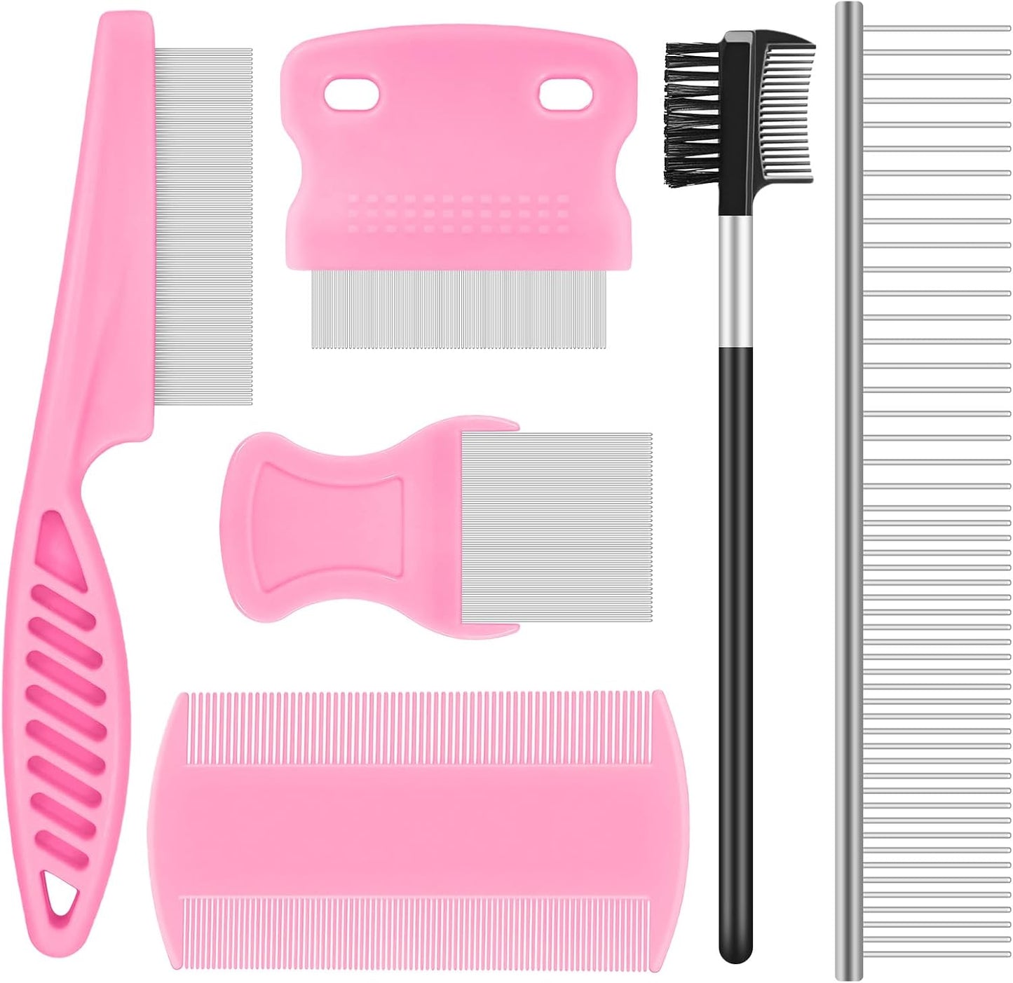 Kerros 6-Pack Professional Pet Grooming Kit stainless steel flea comb set