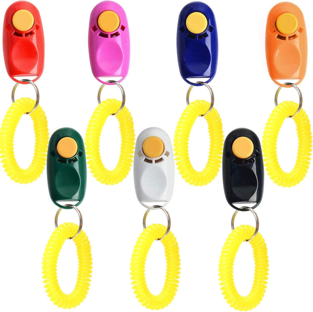 Coolrunner universal pet dog training clicker front view with elastic wrist bands strap.