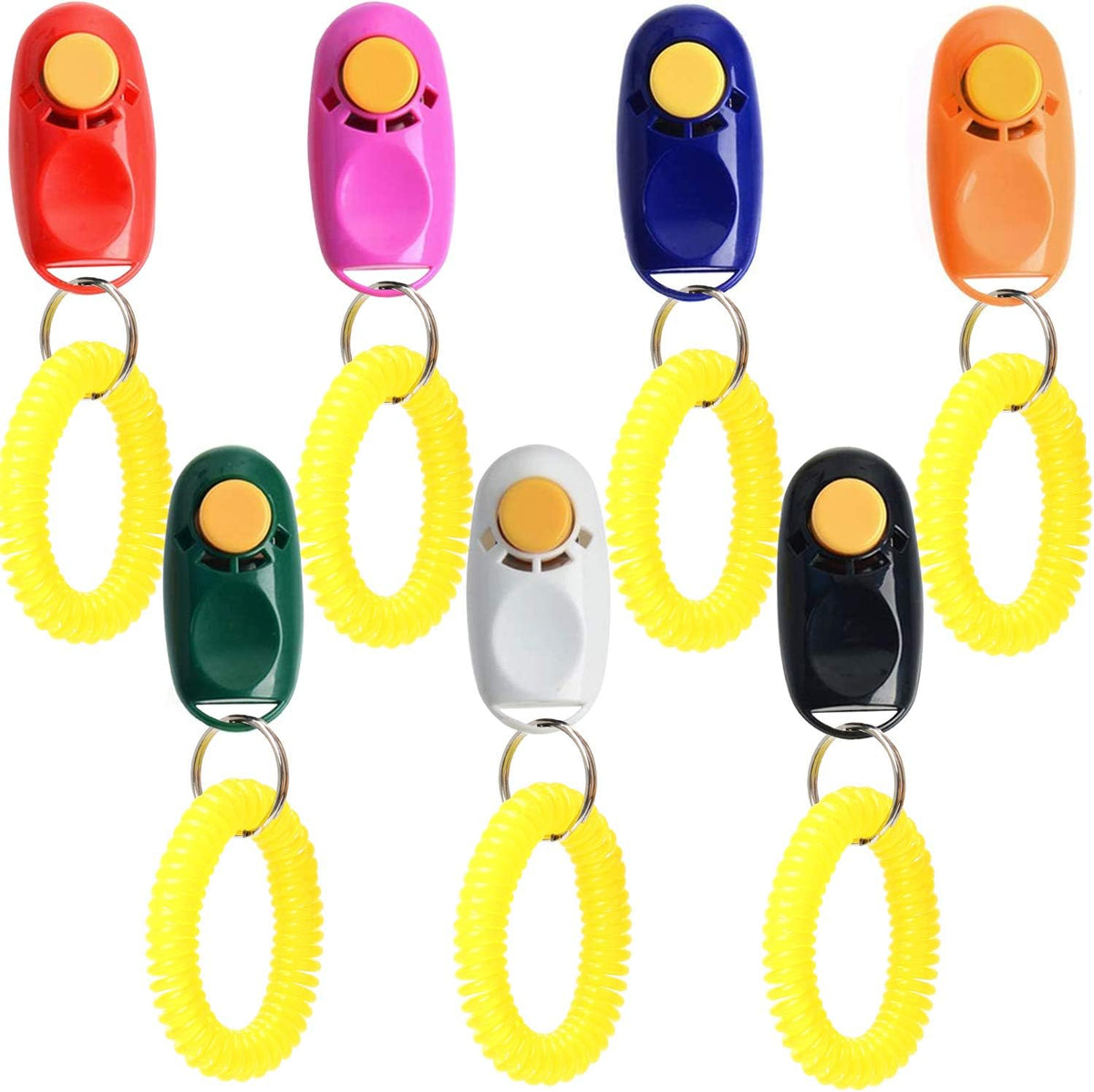 Coolrunner universal pet dog training clicker front view with elastic wrist bands strap.