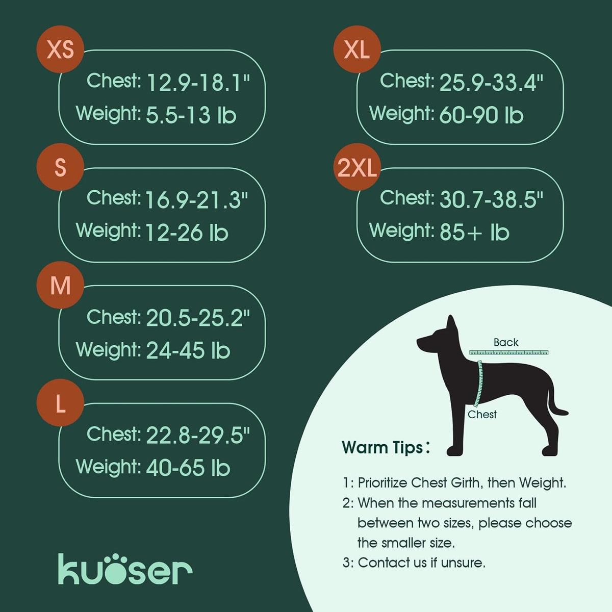 Kuoser pet safety vest high flotation foam top view showing rescue handle