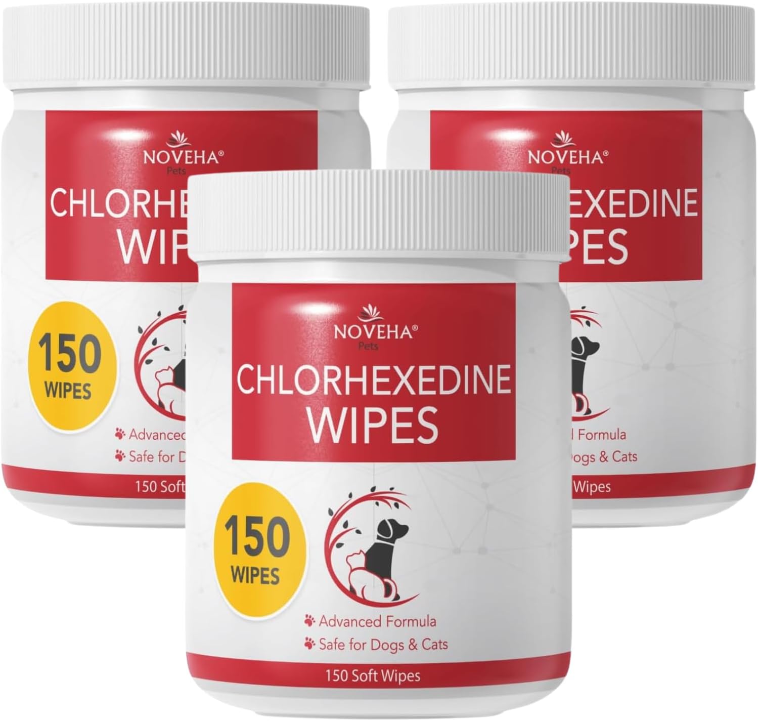 NOVEHA Pet Wipes - Formulated Pet Wipes - for Facial and Finger Folds, Underarms - 3" x 2" Size (150 Counts) - Image 13