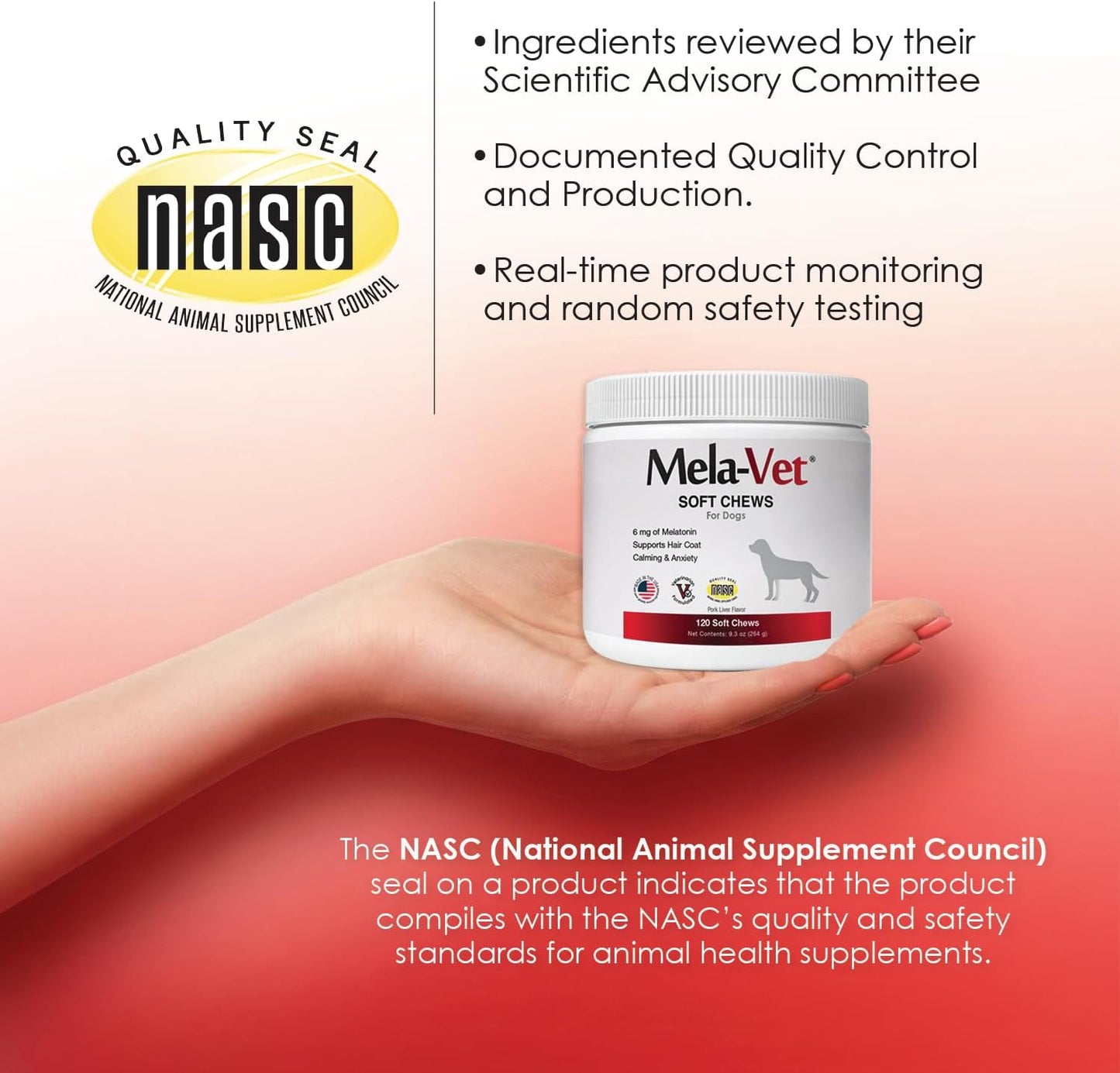 Mela-Vet anti shedding and antioxidant soft chews for canine wellness