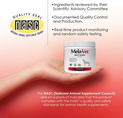 Mela-Vet anti shedding and antioxidant soft chews for canine wellness