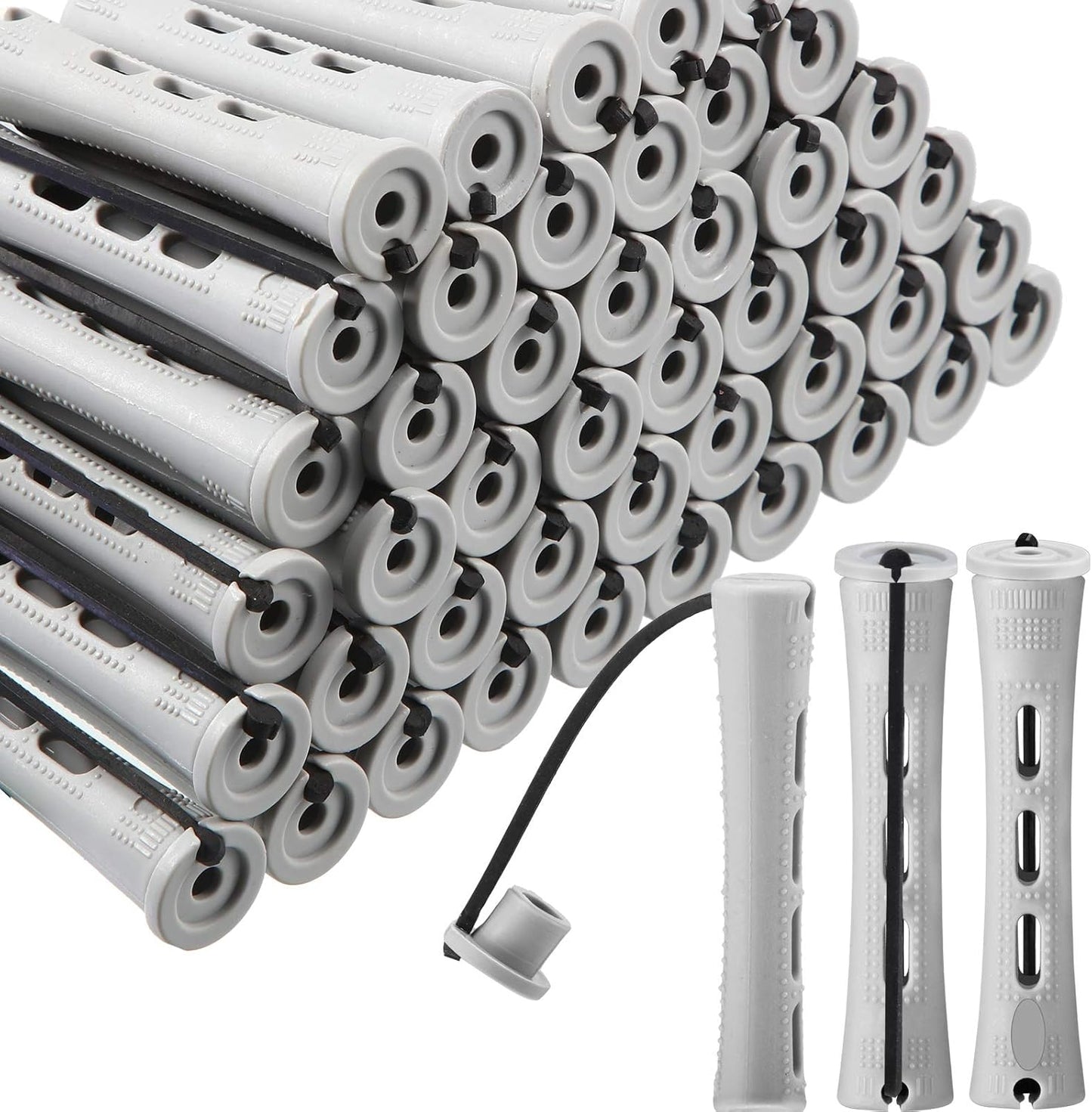 WILLBOND short perm rods set front view showing sixty pieces of gray plastic rollers.