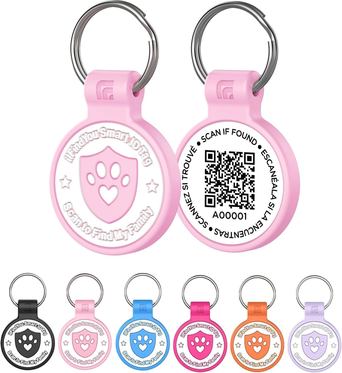 Silicone Cat Tags Personalized Small for Pet Collars, QR Code Cat Name Tags, Scan Location Alerts, Purple S - Image 14