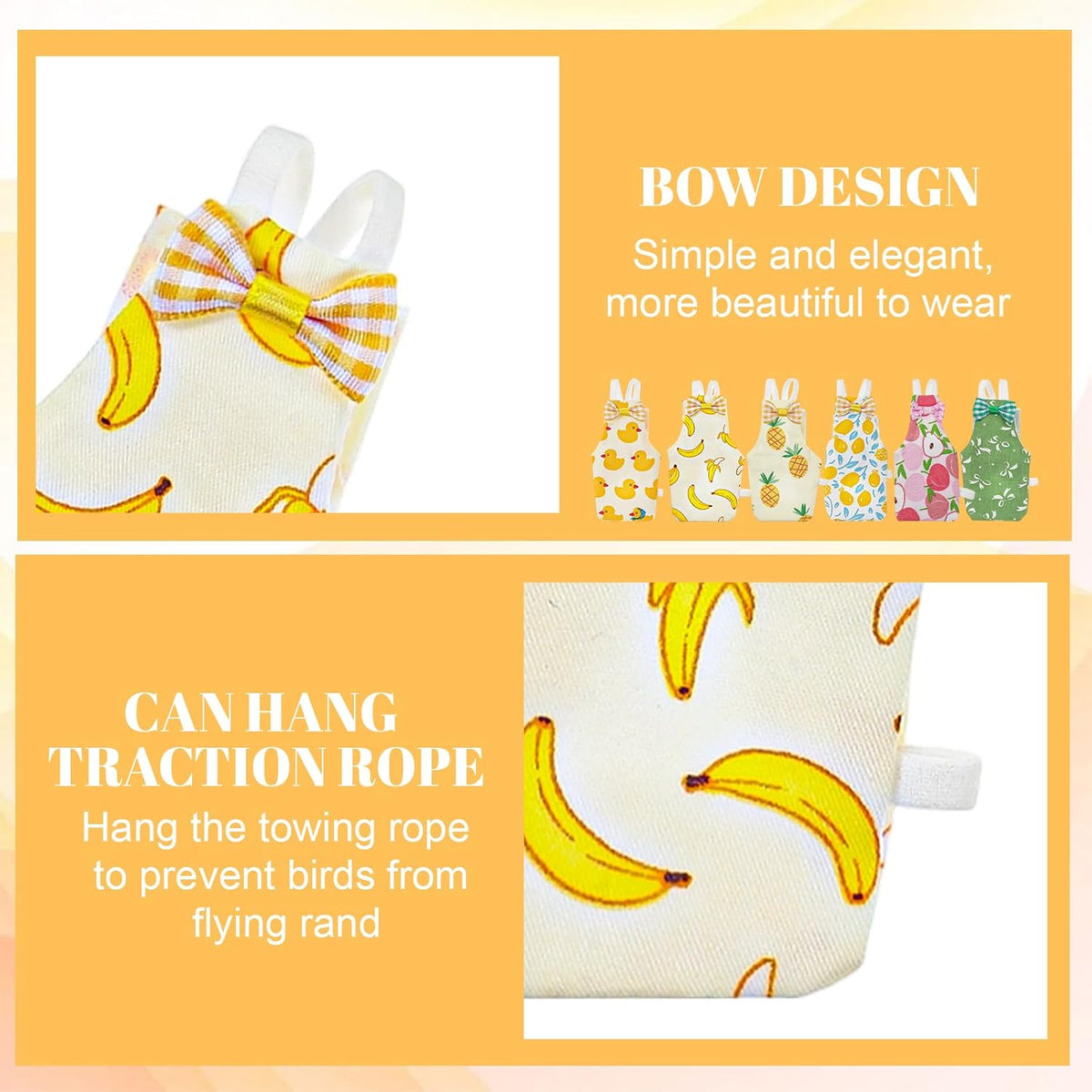 6Pcs Bird Diaper - Reusable Parrot Diapers with Waterproof Inner (Medium) - Image 6