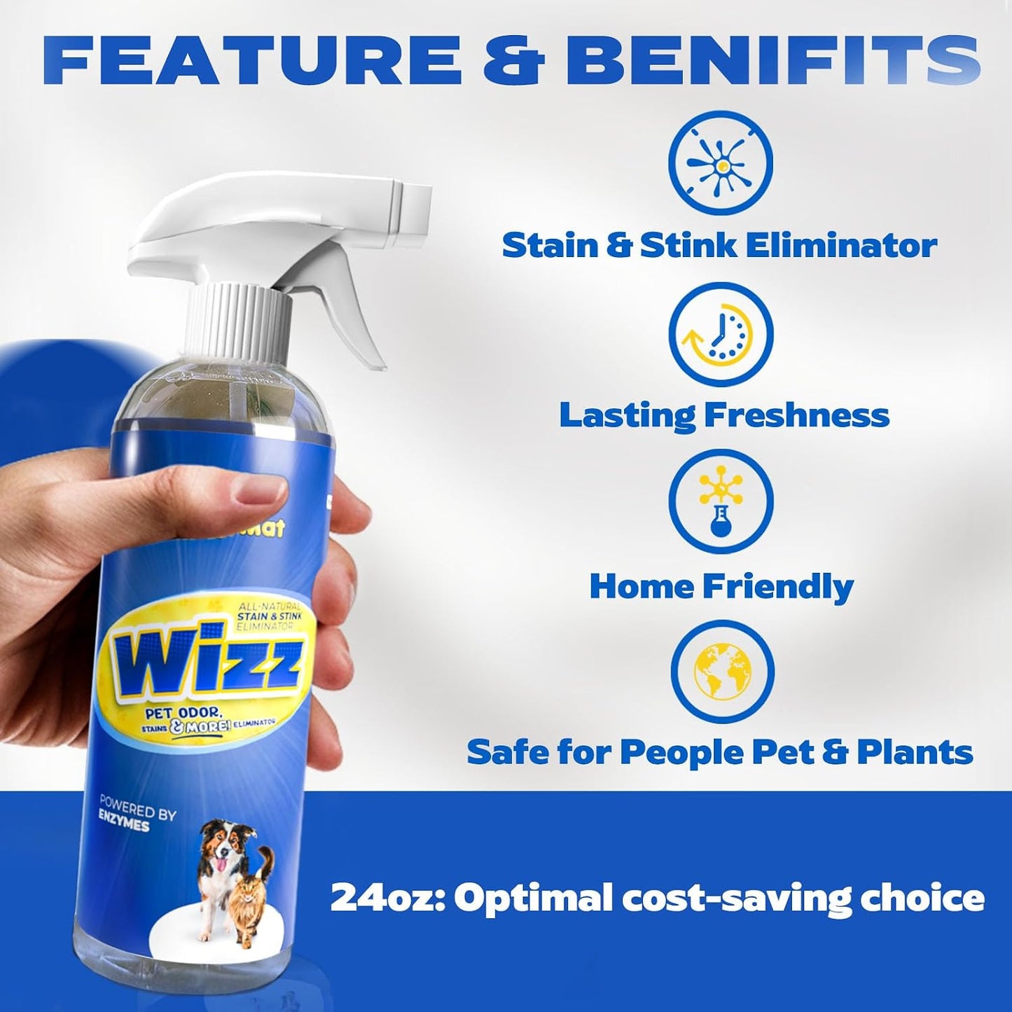 Close up of Muddy Mat Wizz spray nozzle and label details.