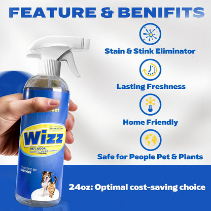 Close up of Muddy Mat Wizz spray nozzle and label details.