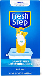 Fresh Step Drawstring Cat Litter Box Liners, Scented Heavy Duty Kitty Litter Bags for Large Oval or Rectangle Pans, Helps Contain Odor and Mess, Easy Lift Out Cleanup, 30 x 17 in, 7 Count - Image 14