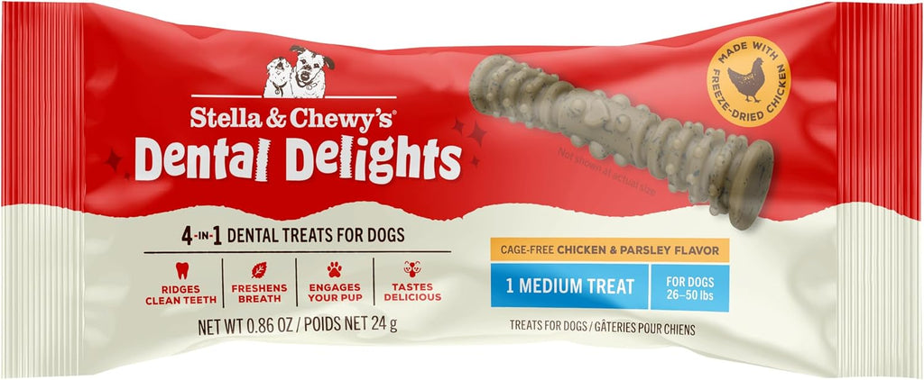 Stella & Chewy's Dental Delights - Freeze-Dried Raw Chicken Dental Treats for Small Dogs - Teeth Cleaning & Breath Freshening Chews with Ridges & Nubs - Made in USA - 10.5 oz - 21 Small Treats - Image 15