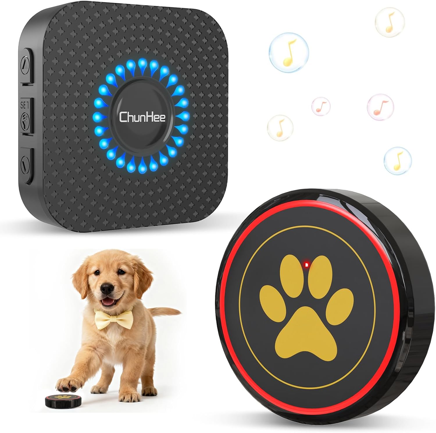 ChunHee Dog Bells for Door, Wireless Dog Doorbell for Potty Training, Dog Bells to Go Outside, Dog Potty Bell with Waterproof Button, 55 Chimes & Adjustable Volume - Image 10