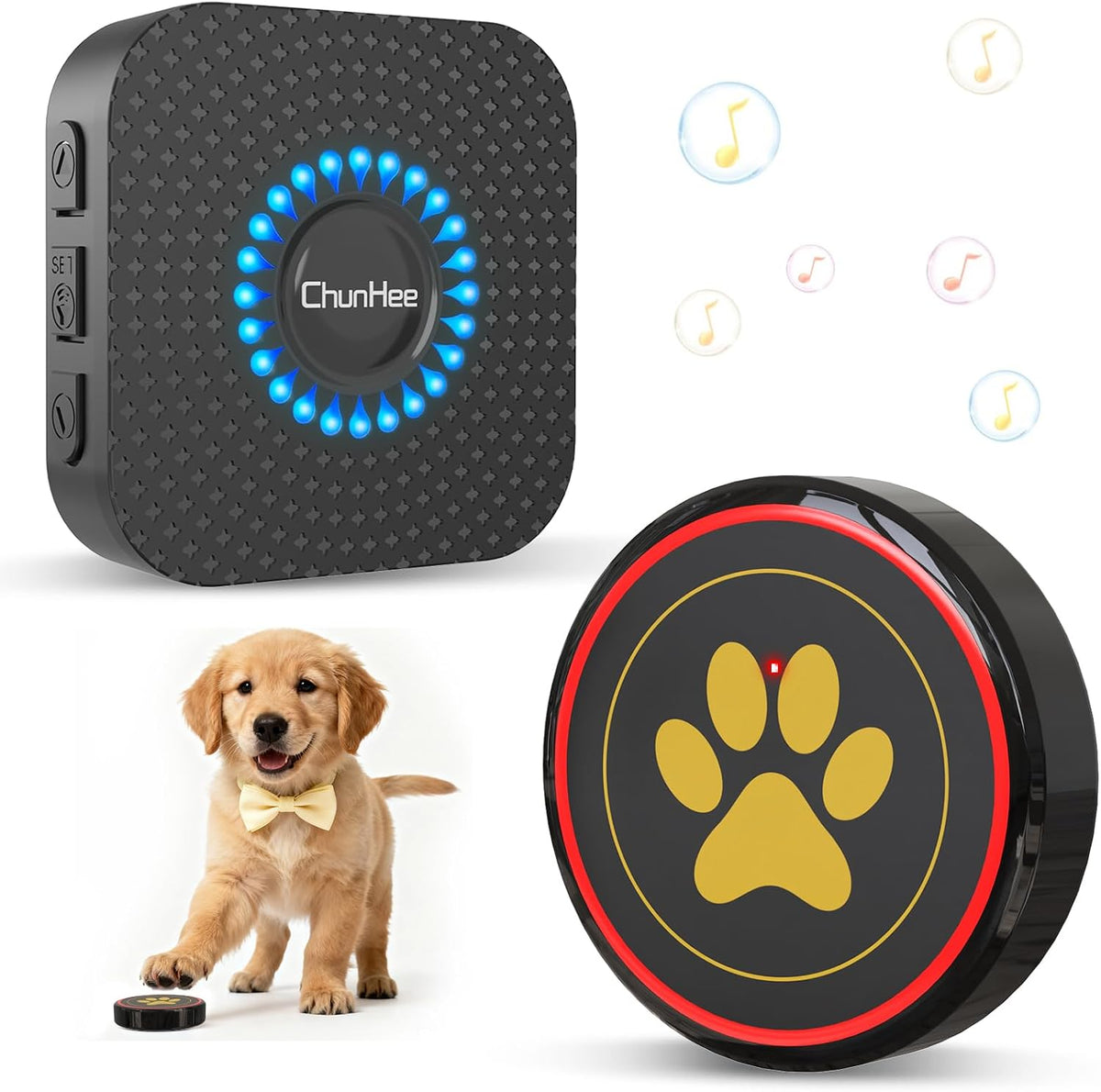 ChunHee Dog Bells for Door, Wireless Dog Doorbell for Potty Training, Dog Bells to Go Outside, Dog Potty Bell with Waterproof Button, 55 Chimes & Adjustable Volume - Image 10