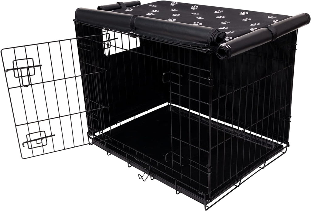 Pet Prime dog crate cover 24 inches front view premium black kennel privacy shield