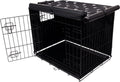 Pet Prime dog crate cover 24 inches front view premium black kennel privacy shield