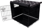 Pet Prime dog crate cover 24 inches front view premium black kennel privacy shield