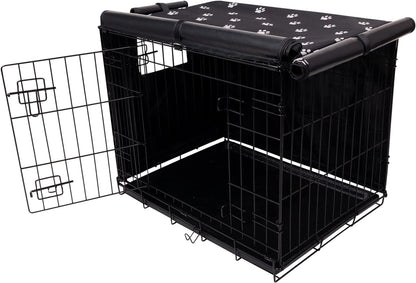 Pet Prime dog crate cover 24 inches front view premium black kennel privacy shield