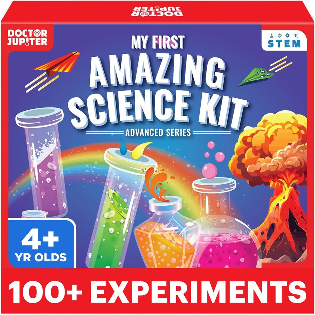 Doctor Jupiter My First Amazing Science Kit packaging box front view showing vibrant educational graphics