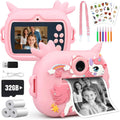 Torlaist kids camera instant print pink front view showcasing the digital screen and lens setup.