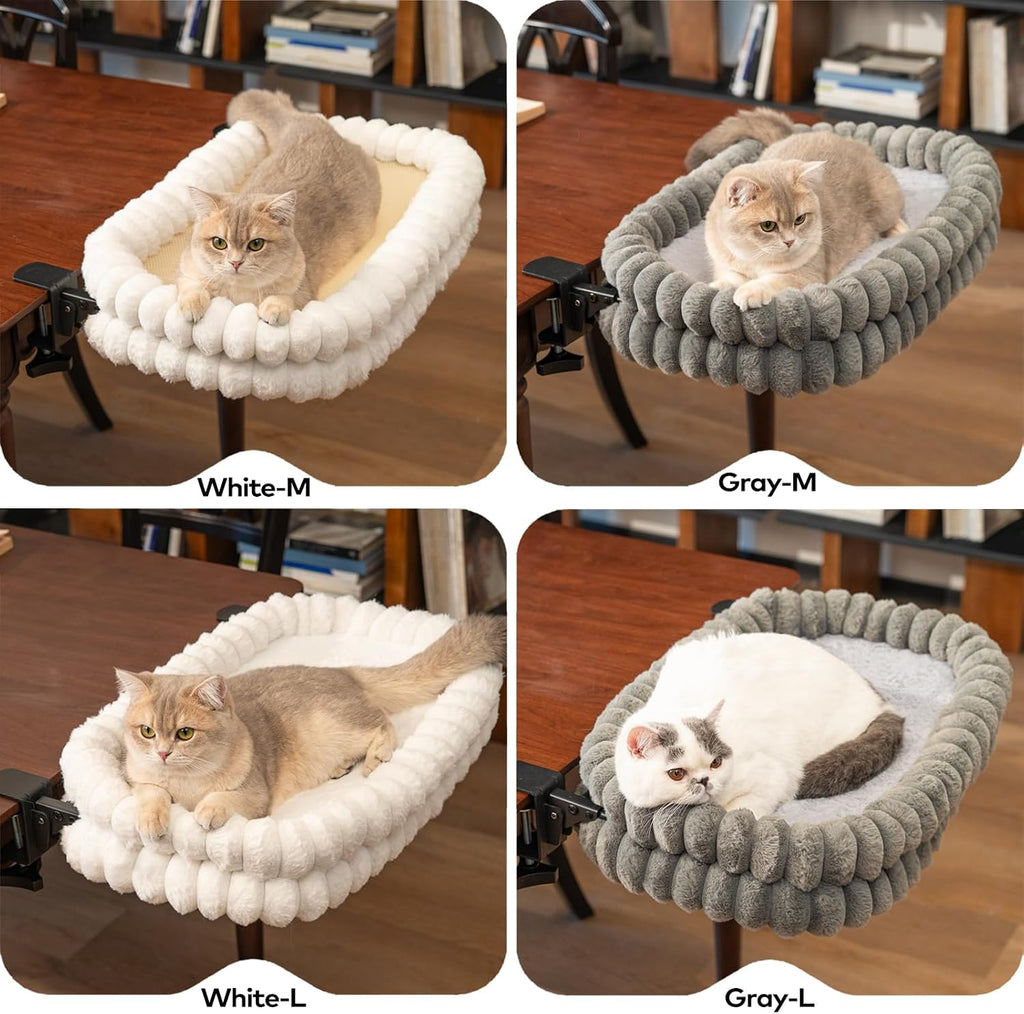Dimensions visualization of white cat desk bed