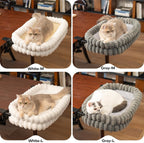 Dimensions visualization of white cat desk bed