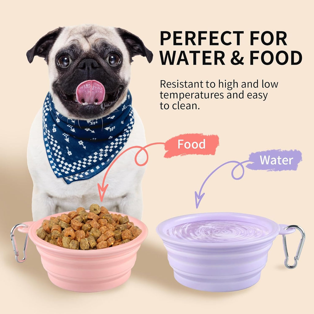 TECOPH food grade silicone dog water bowl in violet