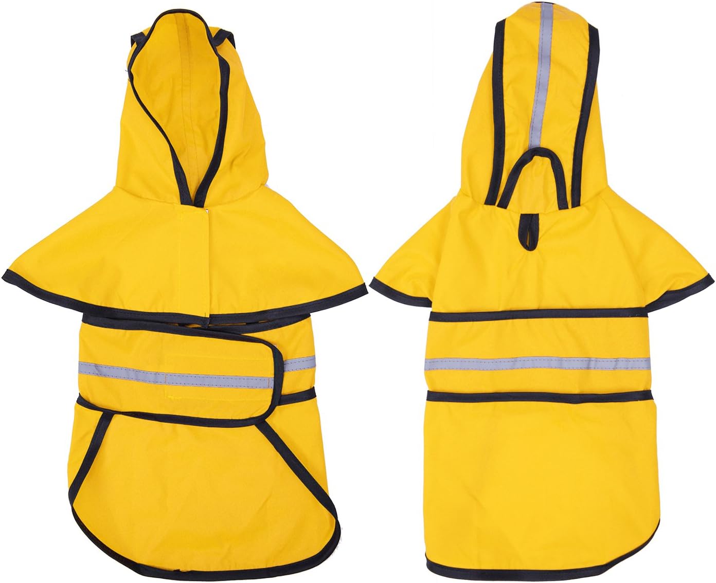 HDE adjustable hooded dog poncho belly strap detail