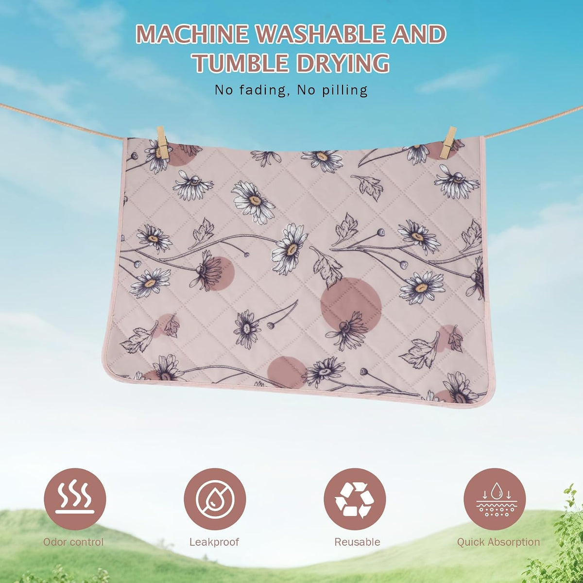 Two pack Ieuumler waterproof potty pads folded