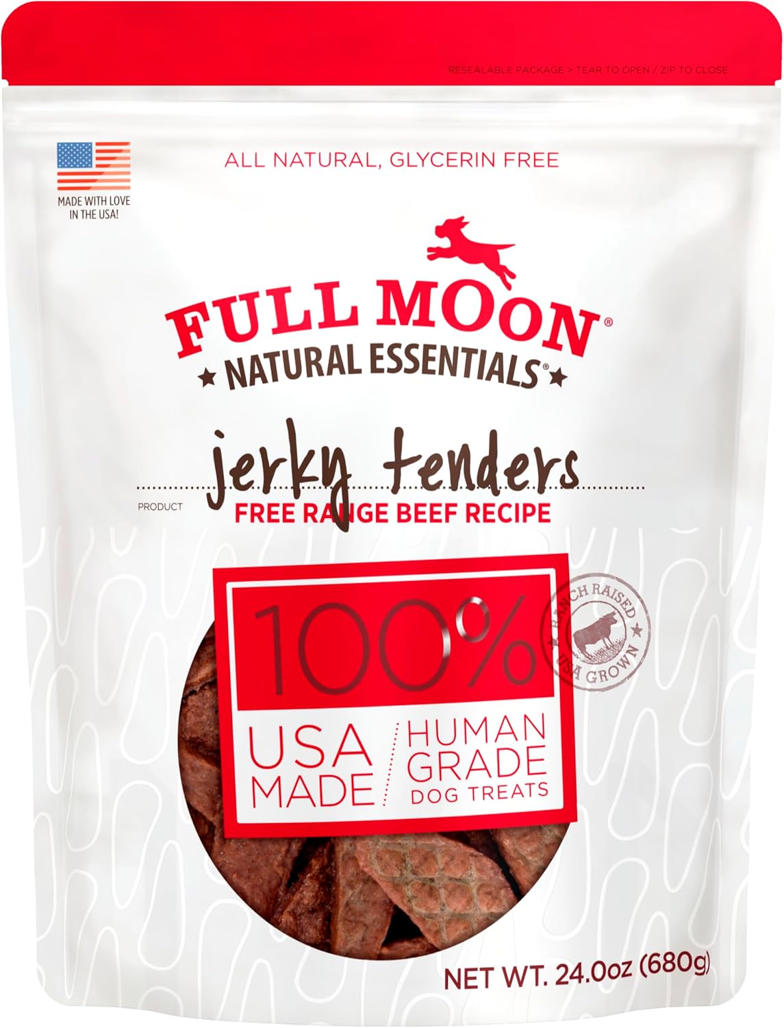 Healthy chicken jerky tenders for dogs in a bowl