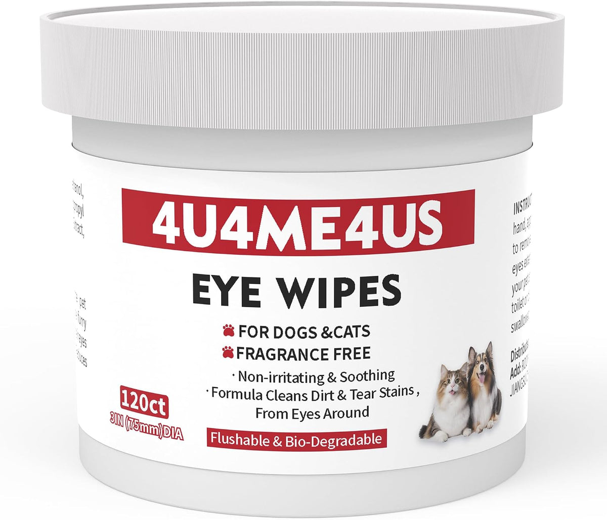 Pet Eye Wipes,Pet Tear stain remover,Puppy Kitty eye wash pads,dog cat eye & face wipes,for Horse & Rabbit too,Remove dirt crust dried mucus discharge secretions,unscented soft & gentle 120ct - Image 9