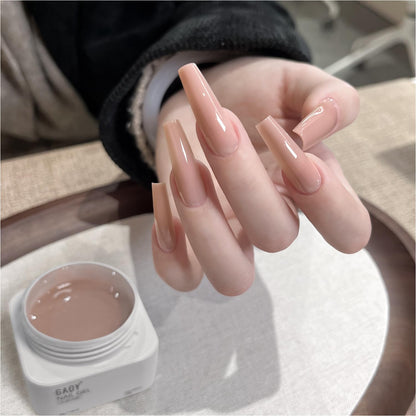 GAOY watery crystal poly gel in nude skin tone 02 for natural nail extensions