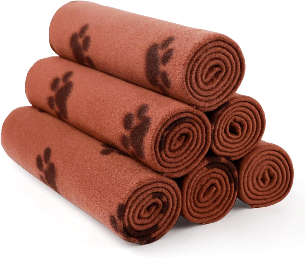 LINENLUX Cute Dog Blanket for Small Medium Dogs 6-Pack Soft Stretchy Fleece Blankets for Pet Cat Puppy Warm Wrinkle-Resistant Throw for Couch Bed Outdoor Mix 31x24 inch (Pack of 6) - Image 9