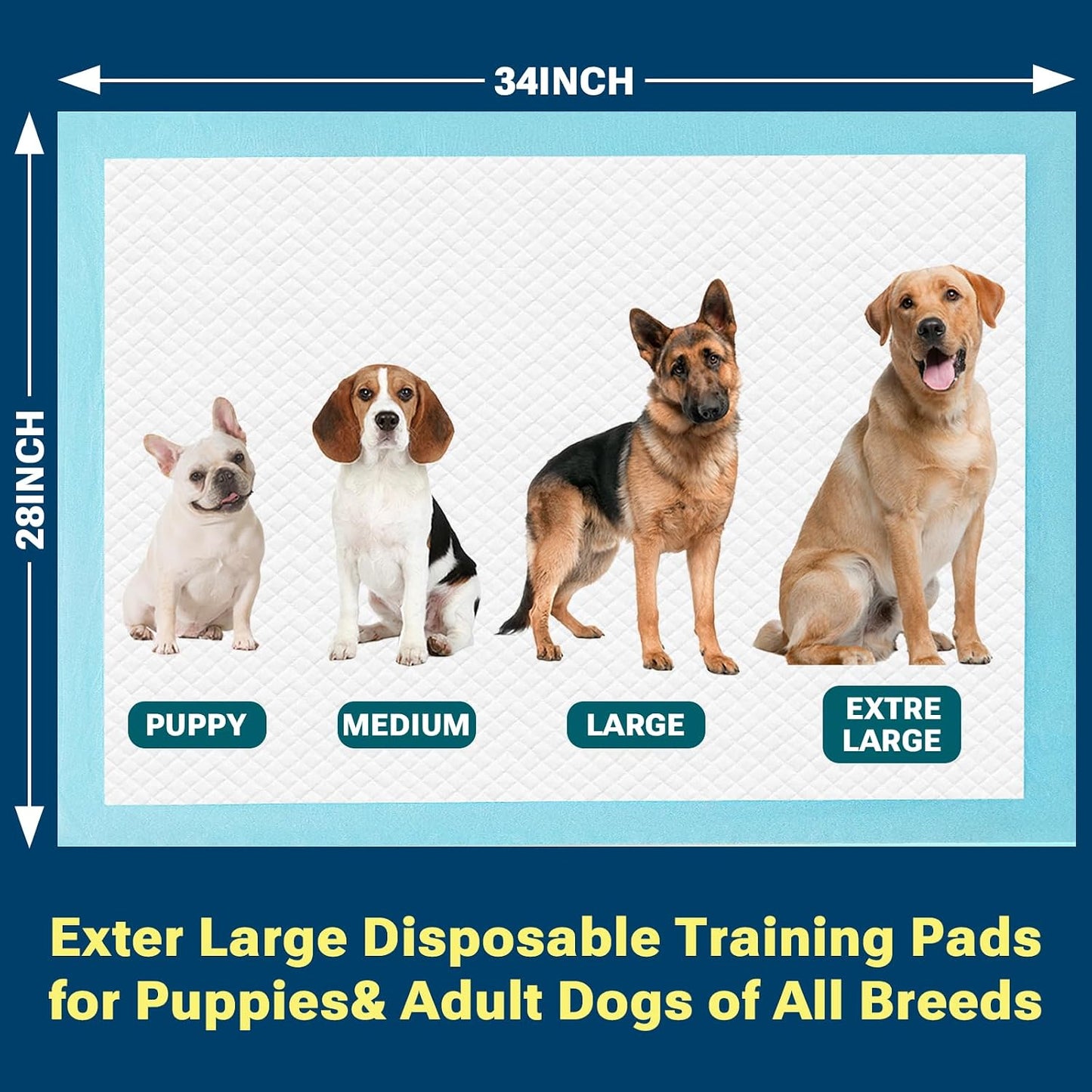 Clean Spaces premium extra large disposable potty pads package contents display