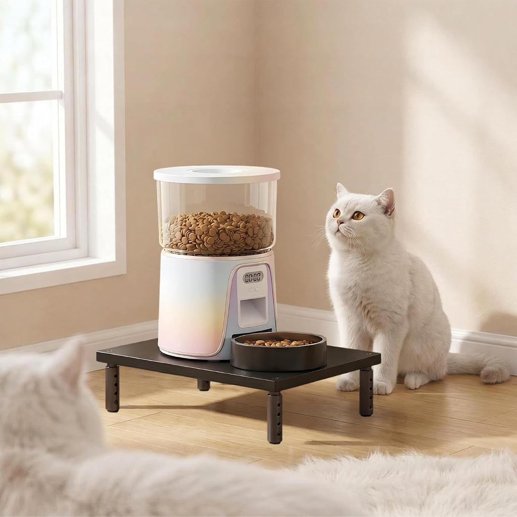 OPNICE wooden pet feeder station reducing neck strain for small dogs